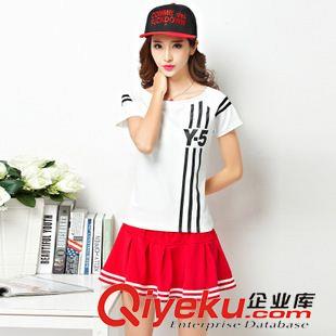 短袖短褲套裝 3589夏裝休閑運動服女網(wǎng)球服套裝短袖褲裙運動裙羽毛球服套裝