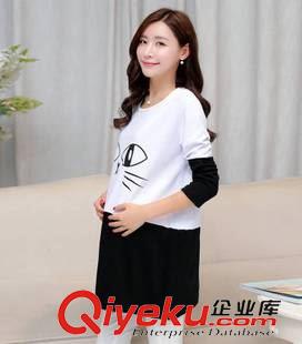孕婦上裝 2015秋裝新款韓版長袖純棉加厚孕婦上衣中長款衛衣秋款外套