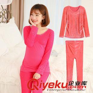 孕婦褲 實(shí)拍孕婦保暖內(nèi)衣套裝加厚加絨保暖衣秋冬月子服原始圖片3