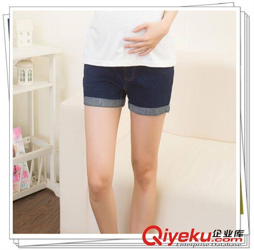 孕婦褲 【實(shí)拍】新款歐美風(fēng)格孕婦裝孕婦牛仔褲彈力短褲孕婦打底褲原始圖片3