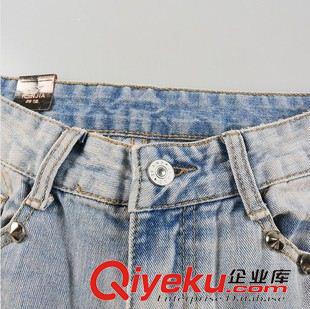 女士牛仔長褲 2015夏新款韓版女裝潮款彩繪磨破顯瘦小腳哈倫褲女九分褲