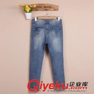 女士牛仔長褲 實拍夏裝新款寬松乞丐褲韓版顯瘦破洞牛仔褲女褲子大碼 牛仔