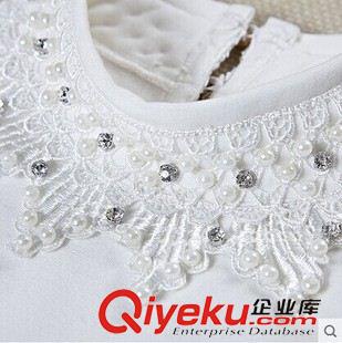 秋款襯衫/打底衫 2014秋冬新款釘珠蕾絲高領(lǐng)打底衫女長袖t恤加絨加厚女裝上衣原始圖片3