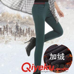 秋冬休閑褲 2026實拍新品加絨加厚修身鉛筆褲大碼彈力靴褲小腳褲休閑女長褲子原始圖片3