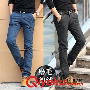 男士休閑褲 2014冬裝新款彈力修身小腳加絨加厚保暖男式休閑褲男裝士褲原始圖片2
