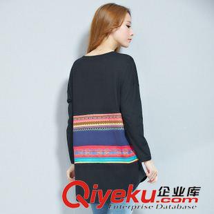 秋款長袖T恤 新款2014秋裝韓版時尚女裝寬松大碼長袖T恤女原始圖片2