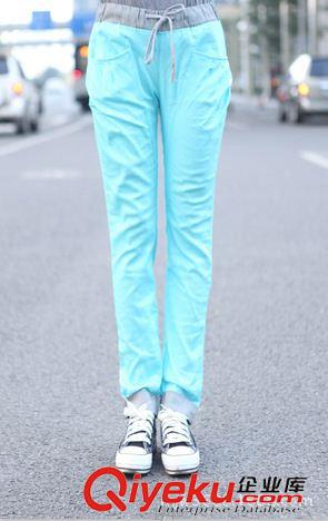 春夏款女士休閑褲 2014新款松緊腰哈倫褲女時尚糖果褲韓版顯瘦休閑褲3065#原始圖片2