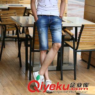 男士中褲 2015夏裝新款韓版彈力修身男裝牛仔褲七分中褲短褲五分褲男潮原始圖片2