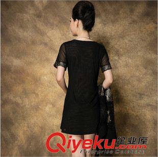 大碼媽媽裝 2015夏裝新款媽媽裝品牌名媛大碼裙流蘇顯瘦兩件套刺繡連衣裙原始圖片3