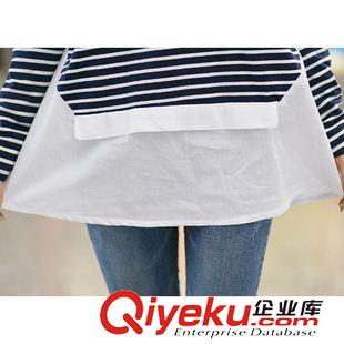 B 實拍 2015秋冬孕婦裝彈力打底衫孕婦上衣蝙蝠袖條紋孕婦T恤原始圖片3