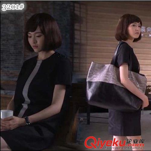 春夏款連衣裙 2015春夏款拼接修身連衣裙原始圖片2