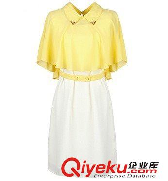 春夏款連衣裙 577# 2013新款 女裝淑女純色小清新斗篷兩件套 雪紡連衣裙原始圖片2