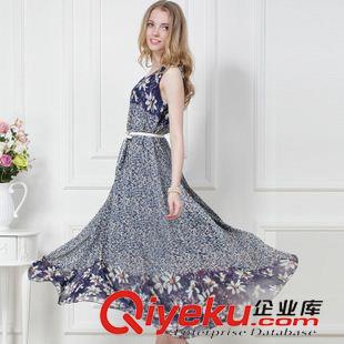 春夏款連衣裙 6010#2014新款 海洋小花 定位花背心長裙 連衣裙 大擺