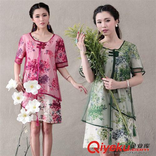 喜慶禮服旗袍 女裝春新款中國(guó)風(fēng)大碼連衣裙原創(chuàng)改良時(shí)尚旗袍漢服原始圖片2