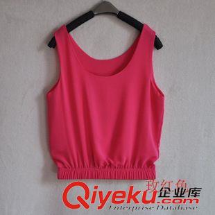 性感女神夜店裝 2015夏新款百搭寬松雪紡背心雙層高腰松緊腰小清新無袖衫上衣原始圖片3