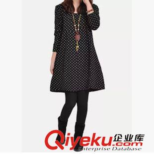 孕婦裝/大碼女裝 新款孕婦裝秋裝韓版圓點(diǎn)孕婦秋裝連衣裙長(zhǎng)袖寬松連衣裙原始圖片3
