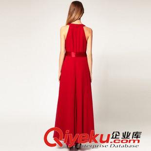 背心裙波西米亞長裙 2015外貿(mào)爆款歐美不規(guī)則大擺無袖雪紡長裙復(fù)古露肩長禮服連衣裙原始圖片3