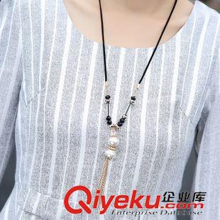 套裝 條紋時尚套裝女2015秋季新品女裝兩件套棉麻上衣長褲潮原始圖片3