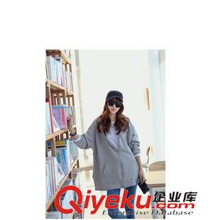 秋冬新款 2015秋冬新款大碼女裝外套胖mm中長(zhǎng)款連帽加絨特大號(hào)純棉加厚衛(wèi)衣原始圖片3