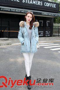 羽絨服|棉服 棉衣女士中長款連帽修身顯瘦毛領(lǐng)棉服冬裝棉襖女外套原始圖片2