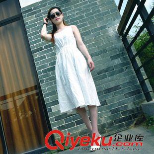 清倉tj系列 亞麻棉麻連衣裙文藝修身復古森女系中長款背心長裙女裝2015夏原始圖片3