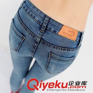 牛仔長褲 實拍2015春季女士大碼牛仔褲 九分牛仔褲中腰鉛筆褲女小腳牛仔褲原始圖片3