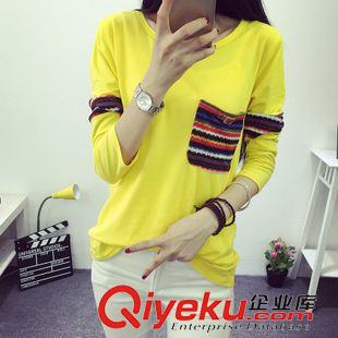T恤 實拍秋裝新款長袖t恤女上衣休閑韓版女裝打底衫修身體恤大碼原始圖片3