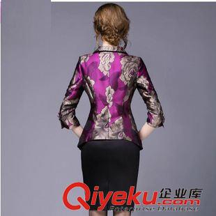 歐洲站套裝 歐洲站秋季新款gd提花奢華短外套女大碼印花修身小西裝套裝原始圖片3
