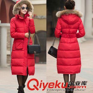 羽絨棉服類 2015新款韓版修身加長(zhǎng)迷彩軍工裝羽絨服女工廠加盟代理原始圖片3