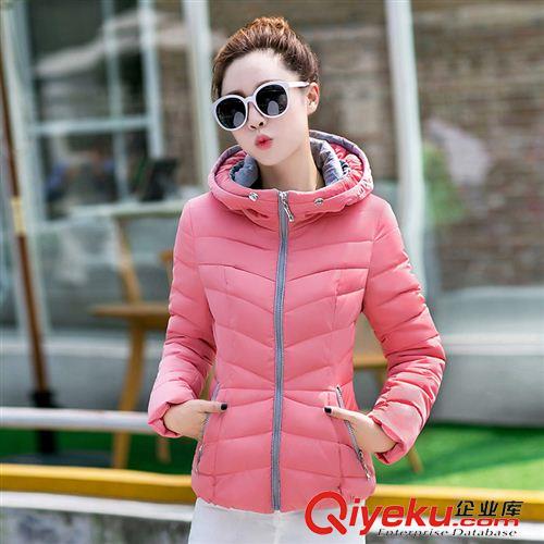 羽絨棉服類 2015秋冬新款女裝羽絨棉服熱銷韓版時尚修身連帽短款羽絨棉服潮原始圖片2