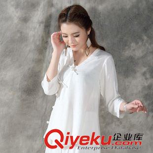 2015九月{dy}批新款 2015新款民族風秋季文藝棉麻布衣女裝盤扣女上衣女子襯衫原始圖片2