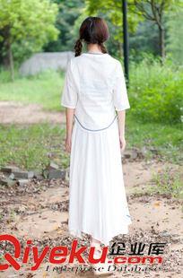 2015八月第四批新款上架 唐裝女士春夏裝中袖棉麻女裝原創(chuàng)手繪盤扣立領(lǐng)改良禪意漢服禪茶服原始圖片2