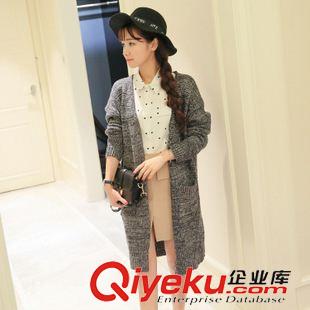 2015八月第四批新款上架 韓國東大門秋款毛衣外套中長款女式寬松大碼針織衫女開衫韓范秋冬原始圖片2