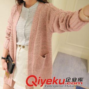 2015八月第四批新款上架 秋裝15新款毛衣簡約時尚中長款女式針織衫長袖純色針織開衫 批發(fā)