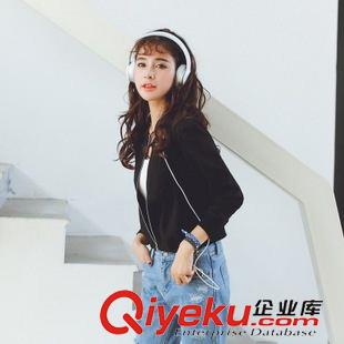 2015八月{dy}批新款上架 2015秋季新款女裝修身時尚韓版短外套百搭棒球服休閑短款女式外套原始圖片2