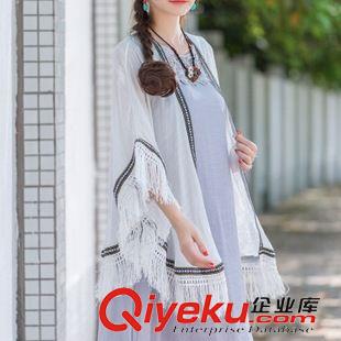 2015七月第二批新款上架 夏季新款女裝時尚文藝空調(diào)衫外搭流蘇披肩棉麻防曬衣