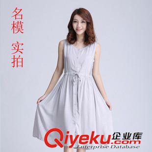 20156月{dy}批新款上架 2015新款棉麻文藝女背心裙森系氣質(zhì)紅色夏款吊帶裙連衣裙長裙原始圖片3