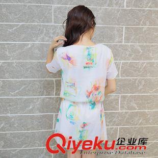 亞麻/棉麻短袖/中袖連衣裙 實拍 歐洲站天絲棉麻香水瓶顯瘦大碼連衣裙夏 送腰帶原始圖片2