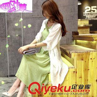 亞麻/棉麻長(zhǎng)裙/拖地裙 2015秋裝女裝棉長(zhǎng)袖麻碎花韓版長(zhǎng)袖大碼寬松長(zhǎng)款長(zhǎng)裙連衣裙