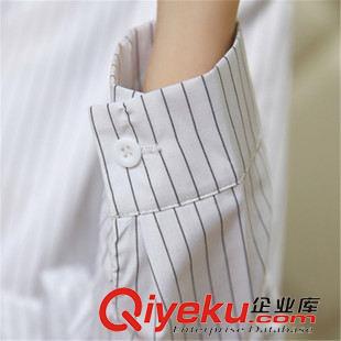 8月6期新品 東大門秋季新品條紋長袖V領襯衣中長款半身裙淑女兩件套連衣裙原始圖片2