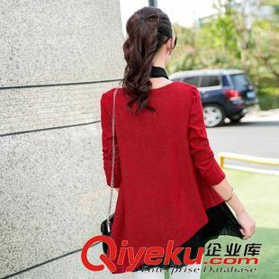 8月2期新品 2015新款秋裝時尚新款 胖MM長袖打底衫修身顯瘦百搭中長款打底裙原始圖片3
