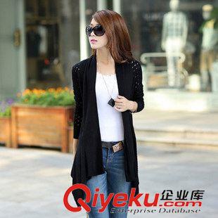 8月1期新品 2015夏秋新款 外搭披肩式長(zhǎng)袖防曬衣空調(diào)衫 中長(zhǎng)款薄開衫女針織原始圖片3