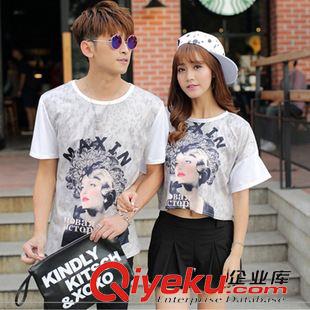 5月1期新品 2015夏季情侶裝新款短袖男女情侶t恤韓版印花半袖情侶衫班服批發(fā)原始圖片3