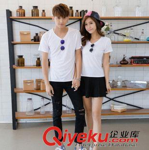 4月11期新品 2015夏季情侶裝卡通貓眼男女短袖韓國情侶衫t恤班服套裝批發(fā)
