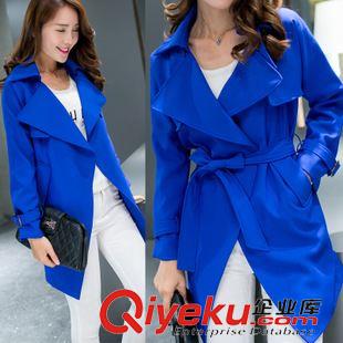 秋裝新品外套 風(fēng)衣女2015春秋新品大牌女裝中長款氣質(zhì)大碼韓版修身秋季外套女潮原始圖片2