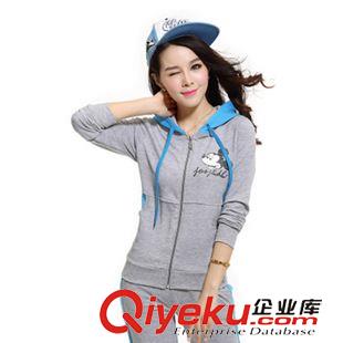 女士套裝專區(qū) 2015秋季新款女裝運動服時尚開衫 衛(wèi)衣班服休閑韓版潮  一件代發(fā)原始圖片2