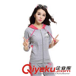 女士套裝專區(qū) 2015秋季新款女裝運動服時尚開衫 衛(wèi)衣班服休閑韓版潮  一件代發(fā)原始圖片3