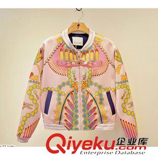 夾克羽絨服專區(qū) 2015秋季新款蝙蝠衫印花上衣中國(guó)好聲音李嘉格同款外套女原始圖片3