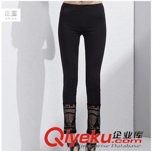 女褲 夏季新款女裝 鏤空休閑褲松緊腰小腳褲顯瘦長褲寬松褲子原始圖片3
