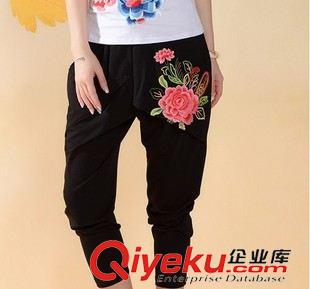 所有寶貝 春夏新款繡花民族風(fēng)哈倫褲休閑褲七分褲原始圖片2